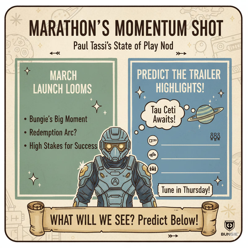 Futuristic sci-fi shooter gameplay with neon weapons and cyberpunk arena like Marathon