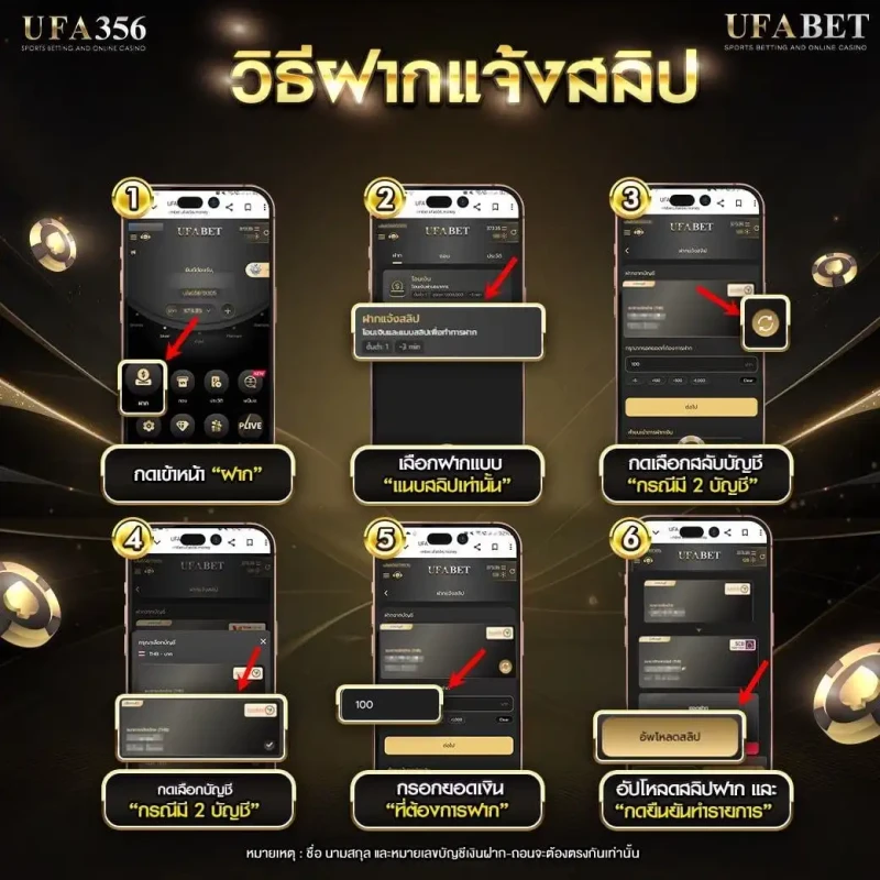 วิธีฝากเงิน UFABET ขั้นตอนแจ้งฝากและส่งสลิป