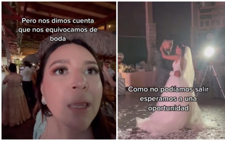 Pareja va a boda pero se equivoca de fiesta; así reaccionaron al darse cuenta