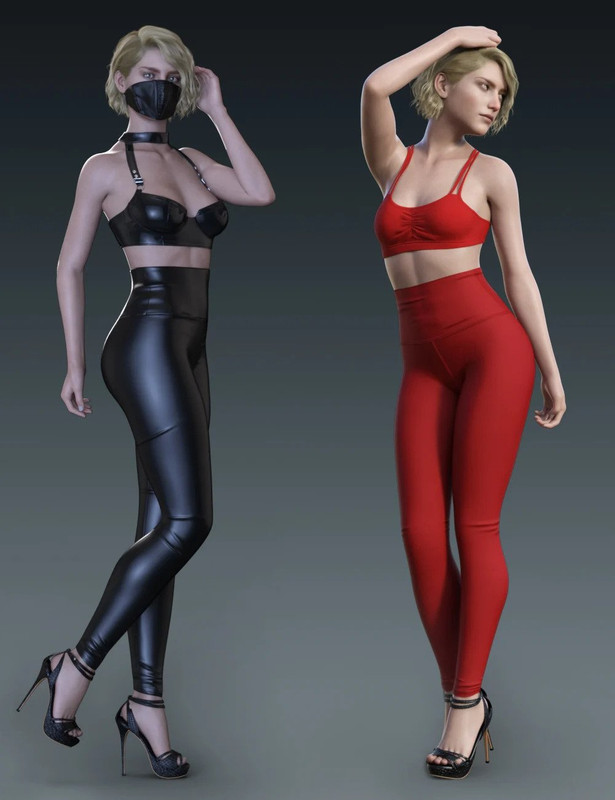 High Waisted Leggings Outfit for Genesis 8 and 8.1 Females