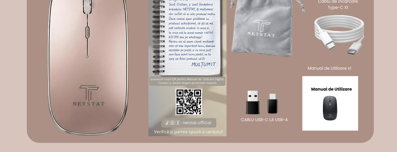 Mouse Wireless NETSTAT - pachet continut