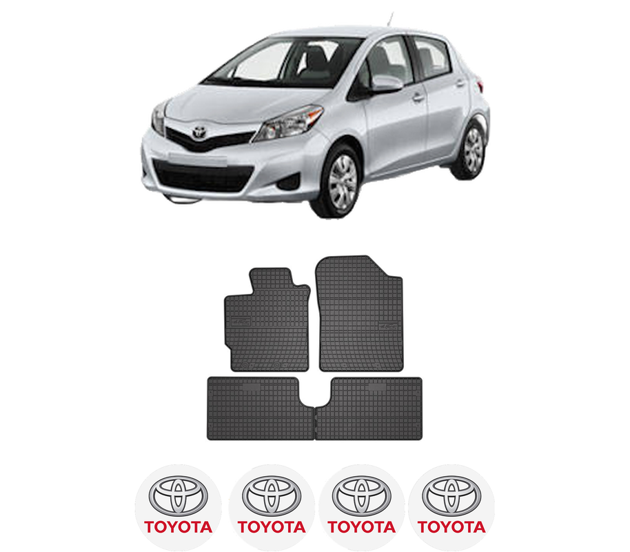 Set covorase presuri TOYOTA YARIS Hatchback Van (_P13_) din 2012-2020, auto, din cauciuc thermoplastic, 4 Stickere auto cu TOYOTA