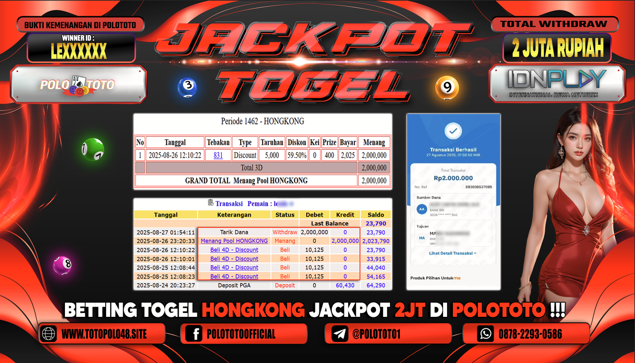 POLOTOTO JACKPOT TOGEL HONGKONG LOTTO Rp.2.000.000,-