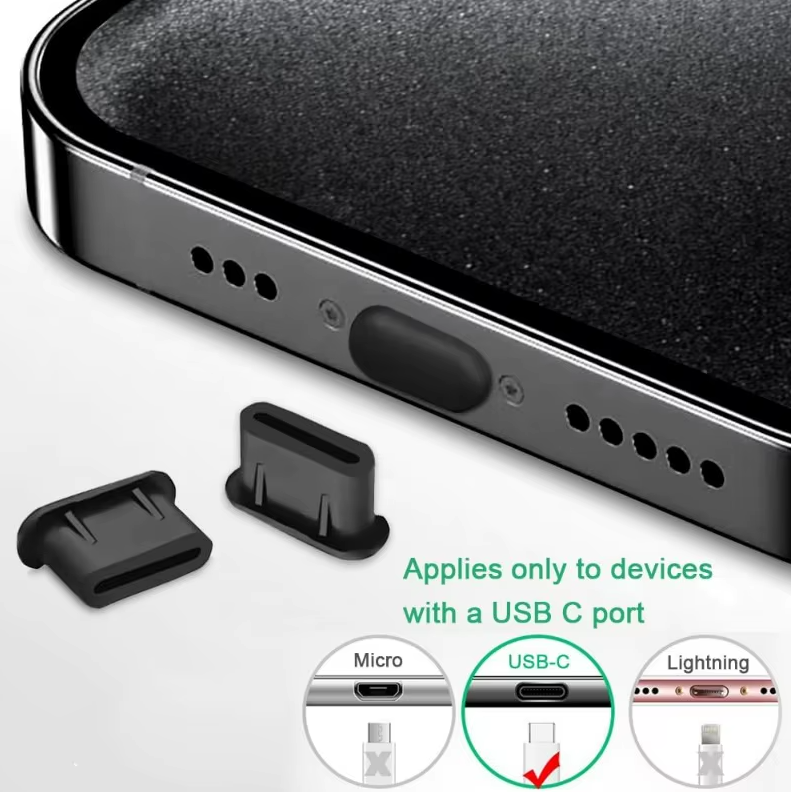 Silikon USB-C Staubschutz Schwarz 3