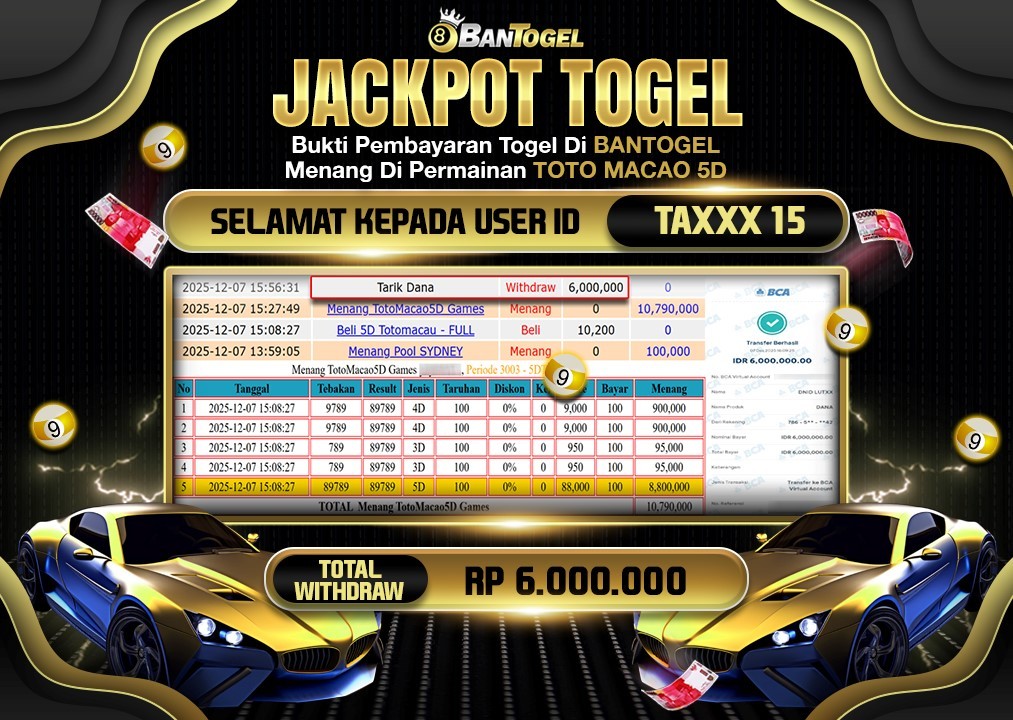 BUKTI JACKPOT LUNAS BANTOGEL