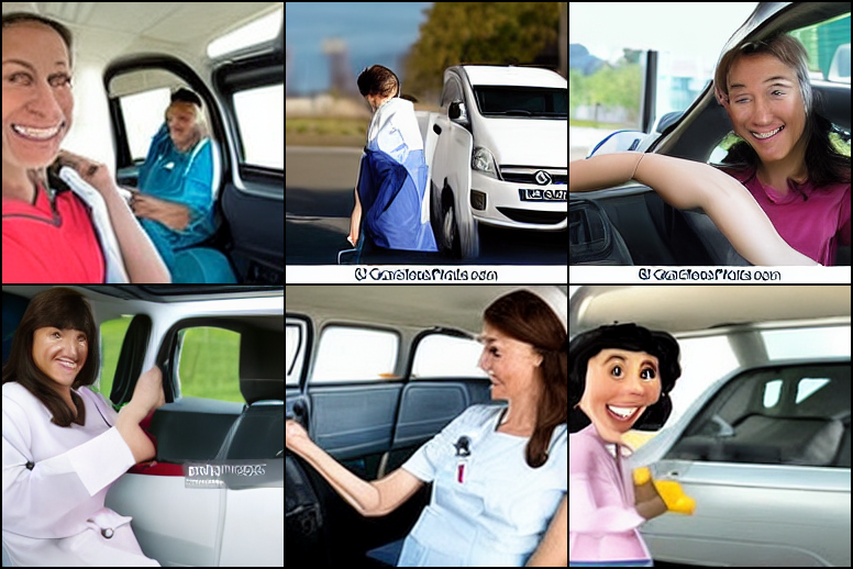 A-nurse-driving-a-minivan