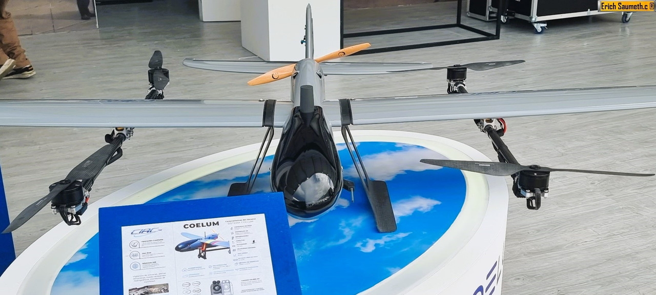 Colombia exhibe y promociona su nuevo dron Coelum VTOL