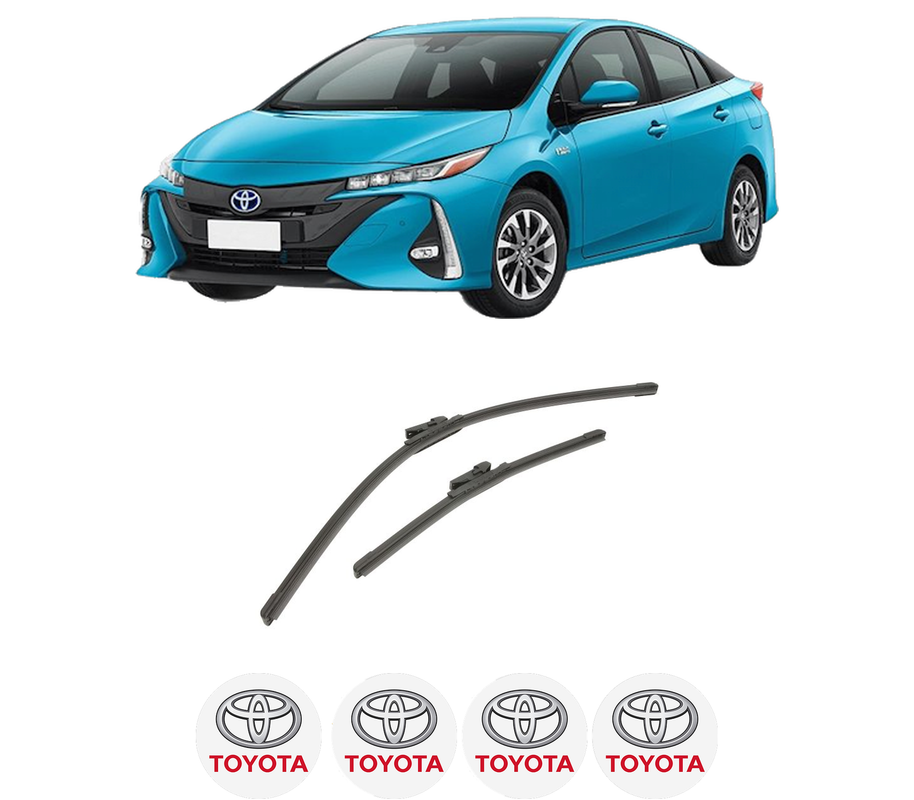 Set stergatoare auto TOYOTA PRIUS PHV (_W52_) din 2016-2022, pentru parbriz auto, 2 bucati, Bosch Aerotwin, din cauciuc siliconat rezistent, 4 Stickere Auto TOYOTA