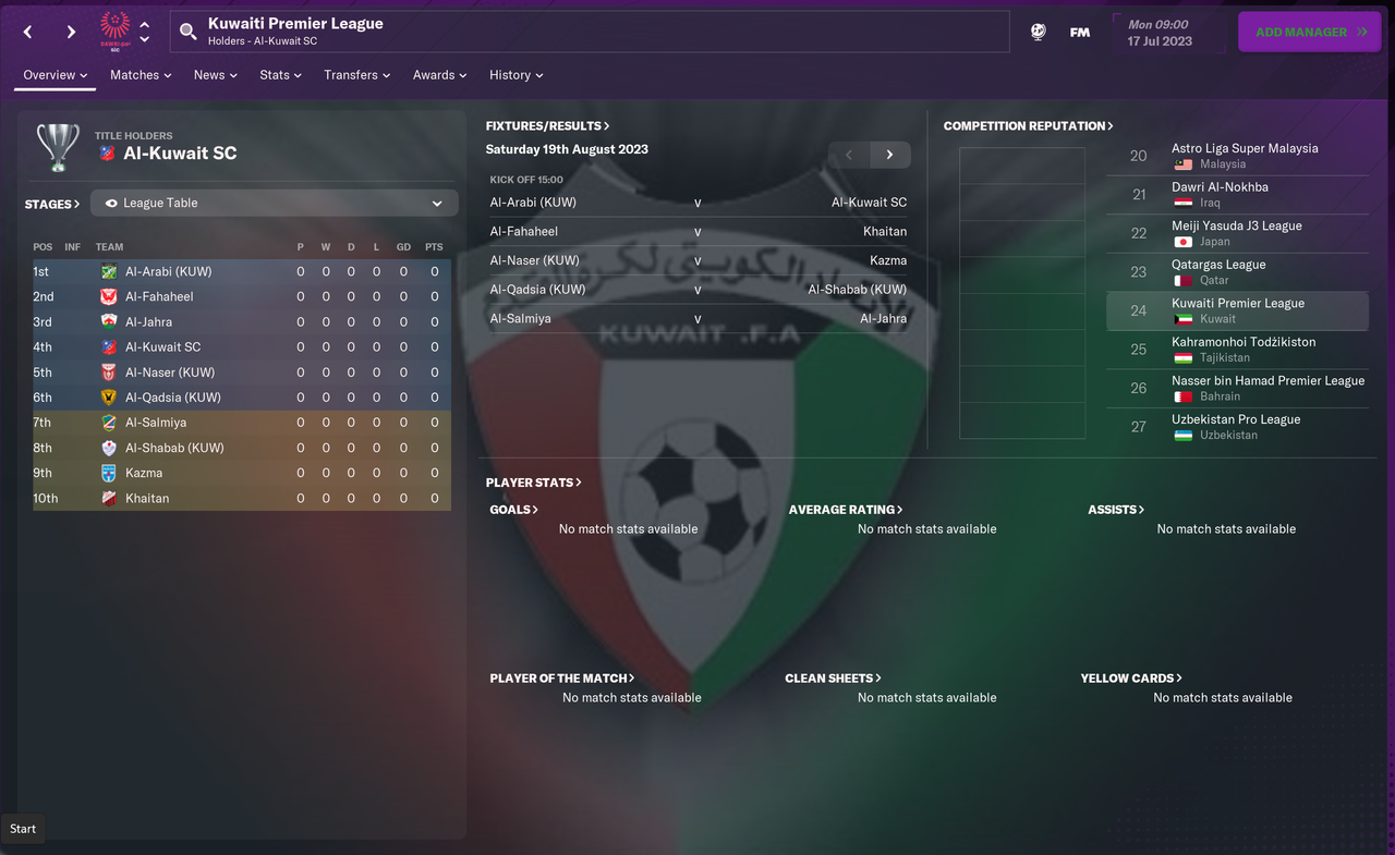 [FM24] - Kuwait League [2 Divisions] V24.3 - Editors Hideaway Download ...