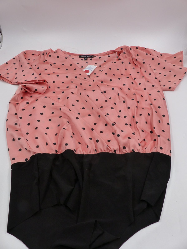 LOT OF 2 HAUTE MONDE PINK AND BLACK POLKA DOT BLOUSE WMNS 1X 1935-6939-6201
