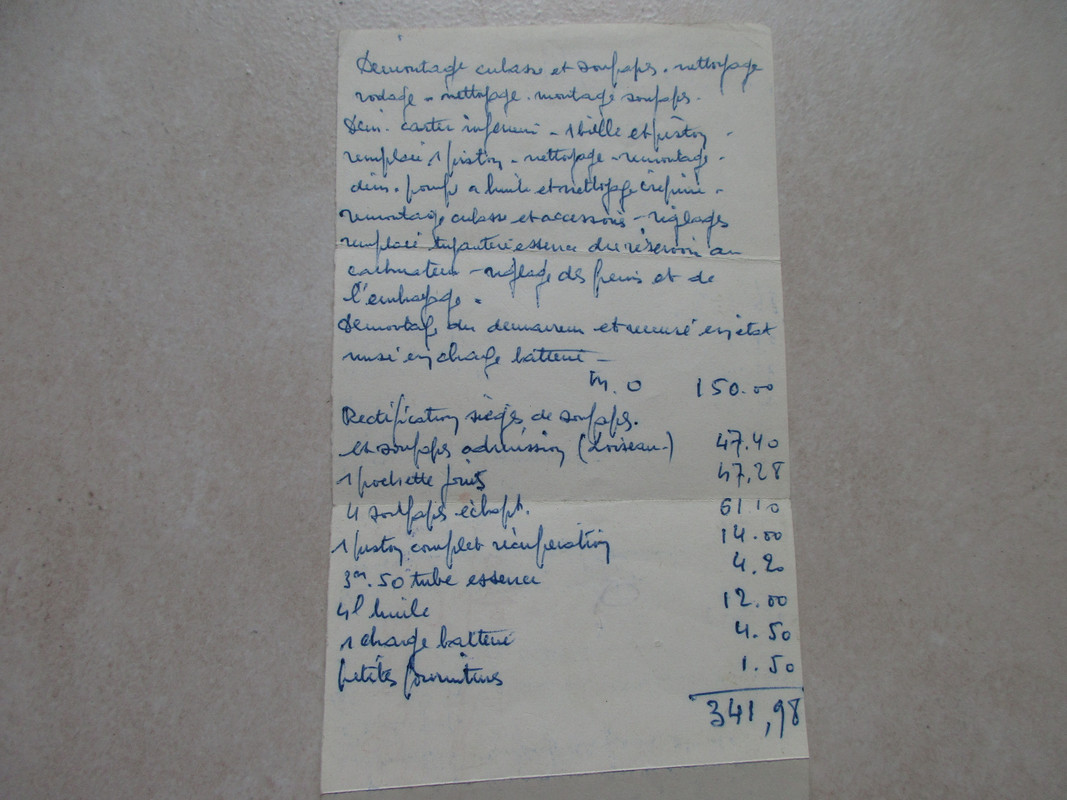 Facture d'époque 11B