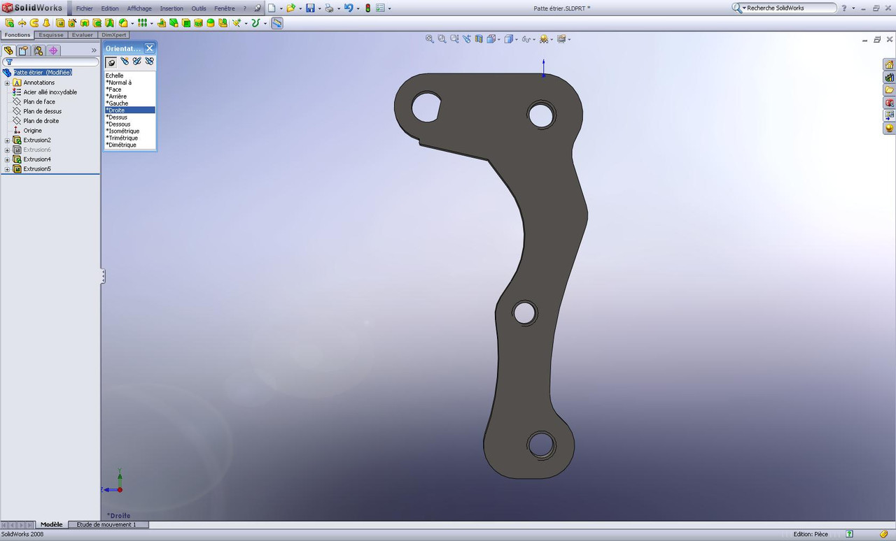 Patte étrier modifiée