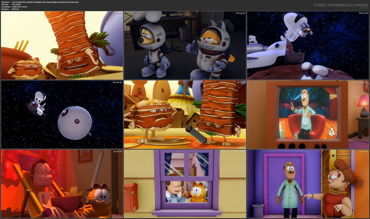 The Garfield Show S02E05-E06 Night of the Bunny Slippers & Planet of Poultry.mkv