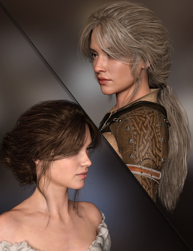 MRL Messy Hair Pack 2 For Genesis 8 and 8.1 Females