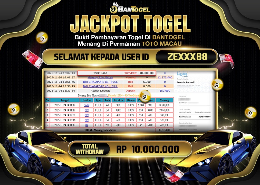 BUKTI JACKPOT LUNAS BANTOGEL