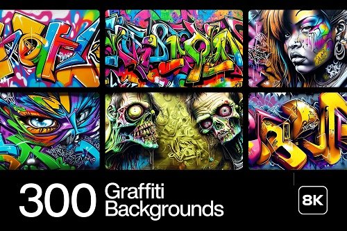 300 Graffiti Backgrounds