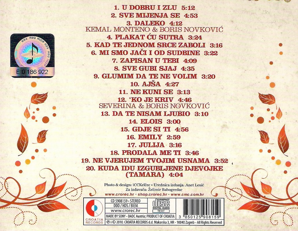 Boris Novkovic - 2010 - Najljepse ljubavne pjesm