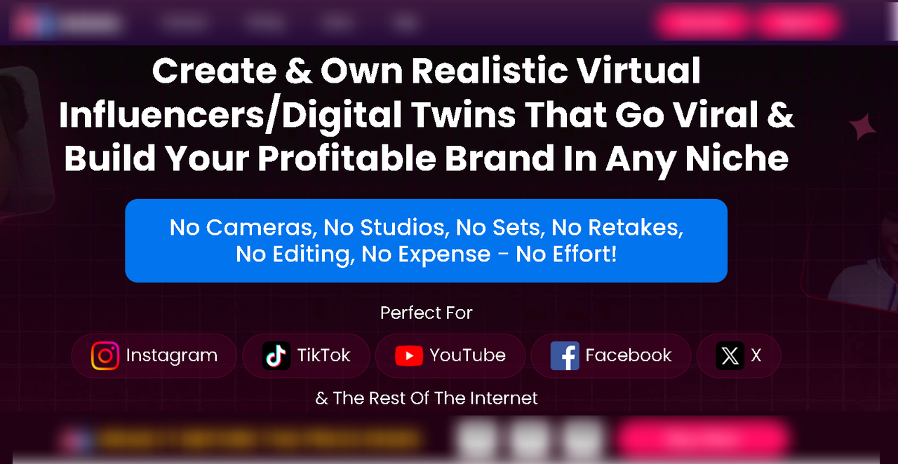 Create & Own Realistic Virtual Influencers/Digital Twins That Go Viral & Build Your Profitable Brand In Any Niche Using Imimic AI
