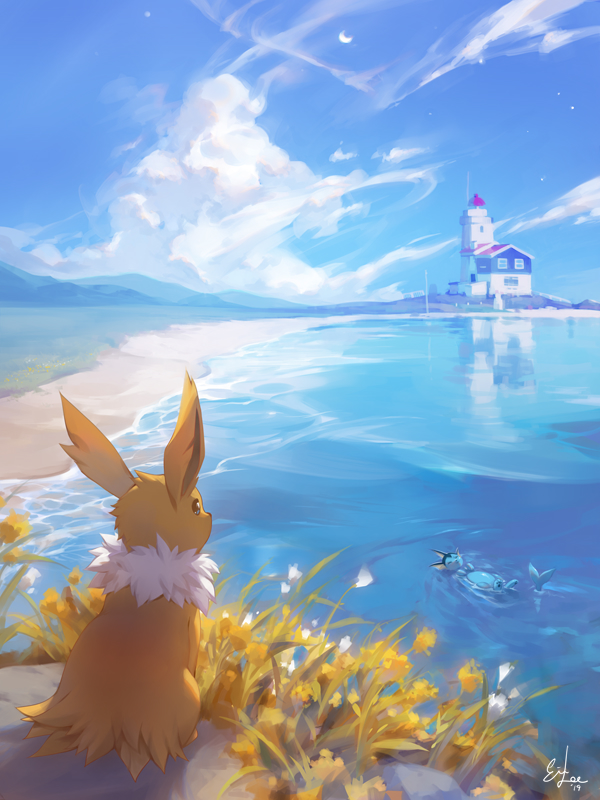 vaporeon-and-jolteon-pokemon-drawn-by-ei