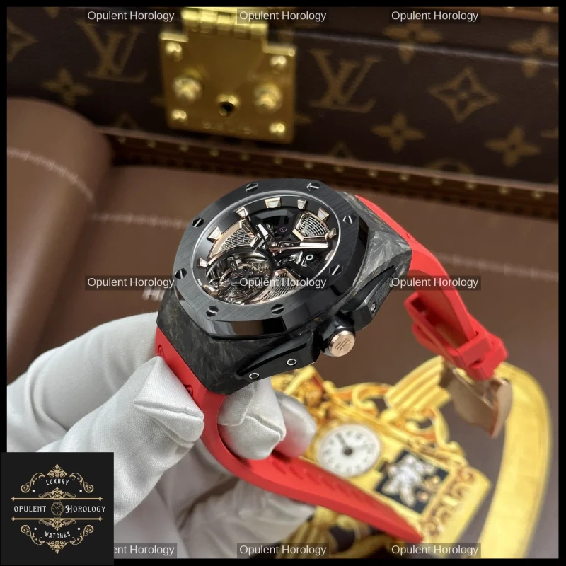Audemars Piguet Royal Oak Concept Flying Tourbillon Replica Red Rubber Strap 42mm