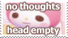 No thoughts head empty
