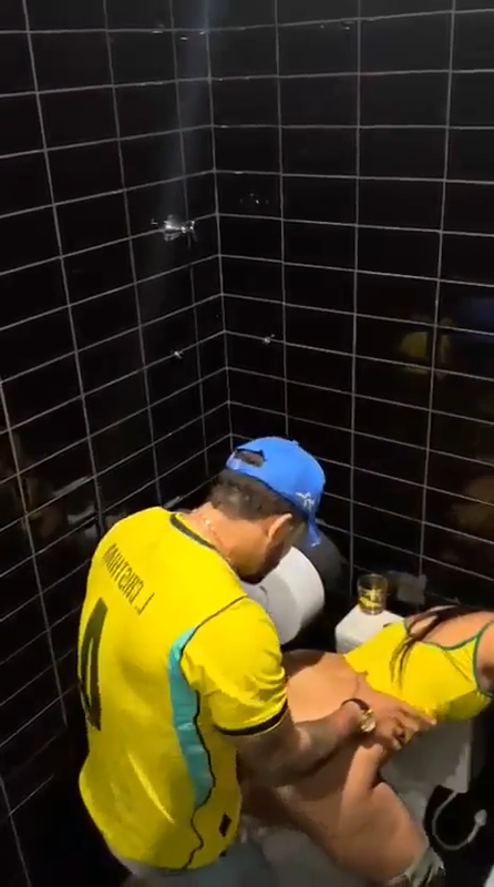 Brazilian Hotwife Fucking in Public Toilet 