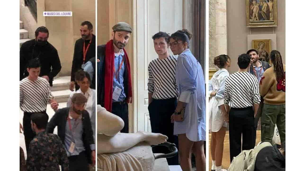 Tom Holland y Zendaya enamorados enloquecen París desde el museo de Louvre