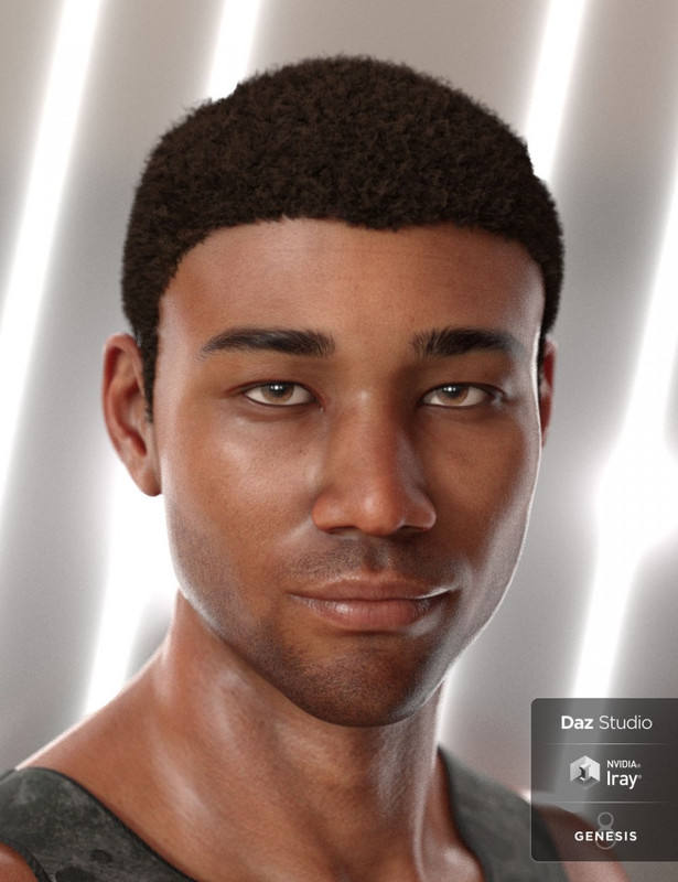 Malik Hair for Genesis 8 and Genesis 3 Male(s) 