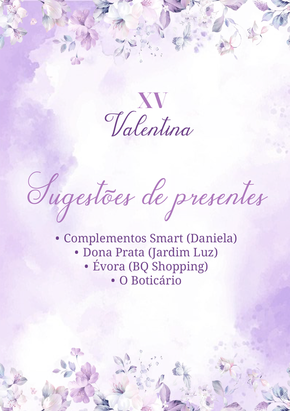 VALENTINA - SUGESTÕES DE PRESENTES