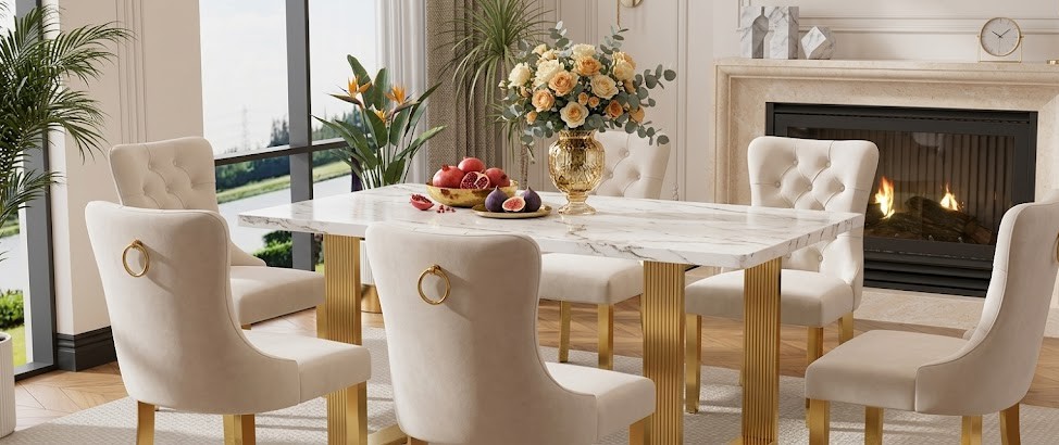 High gloss marble dining table protection