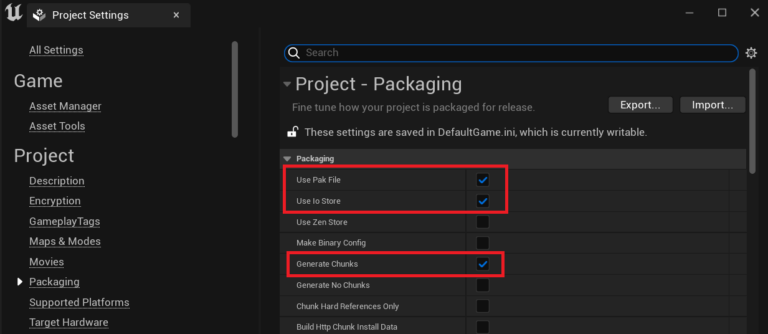 Mod-Guide-RCC-UE5-Unreal-Project-Setting