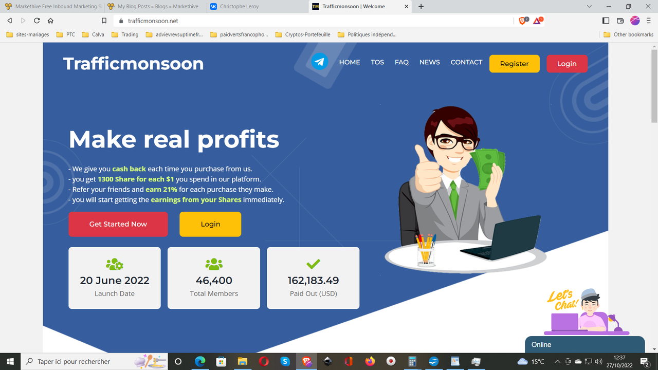 S'inscrire sur Trafficmonsoon - Register : https://www.trafficmonsoon.net/index.php?r=cleroy61
