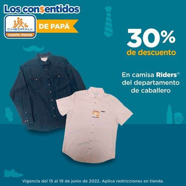 Chedraui: 30% de descuento en camisas Riders del departamento de caballeros 