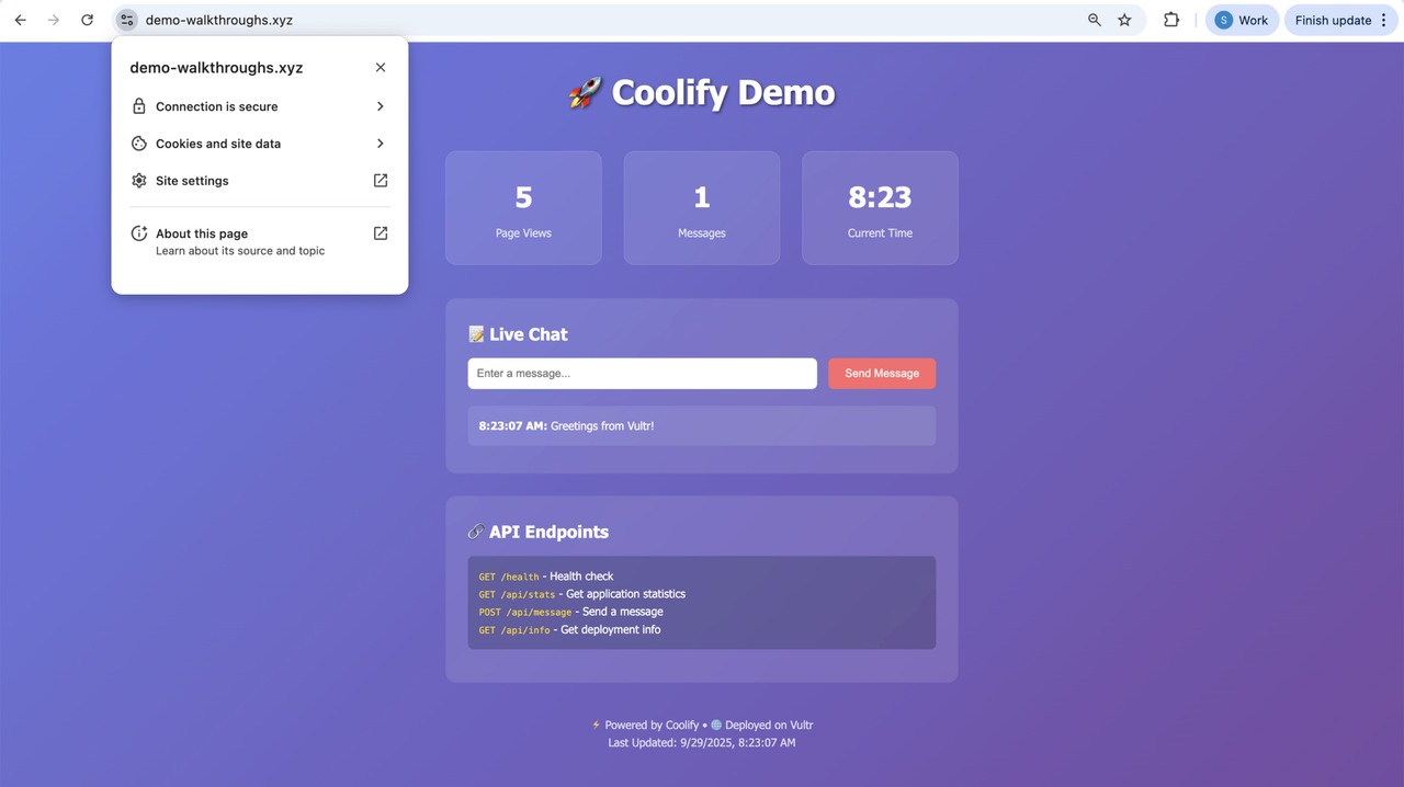 Check Application Functionality over HTTPS