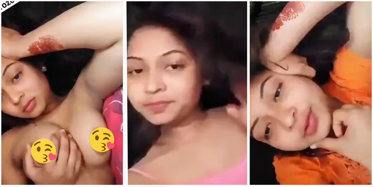 Hot indian girl showing her boob pressing hard exclusive