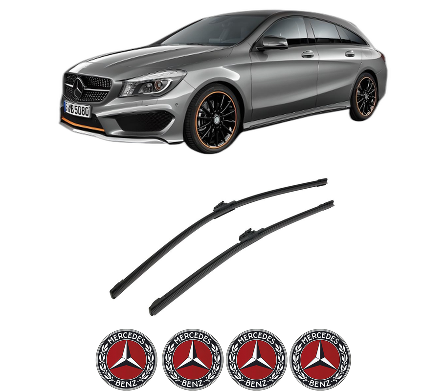 Set stergatoare auto MERCEDES-BENZ CLA Shooting Brake (X117) din 2015-2019, pentru parbriz auto, 2 bucati, Bosch Aerotwin, din cauciuc siliconat rezistent, 4 Stickere Auto MERCEDES-BENZ