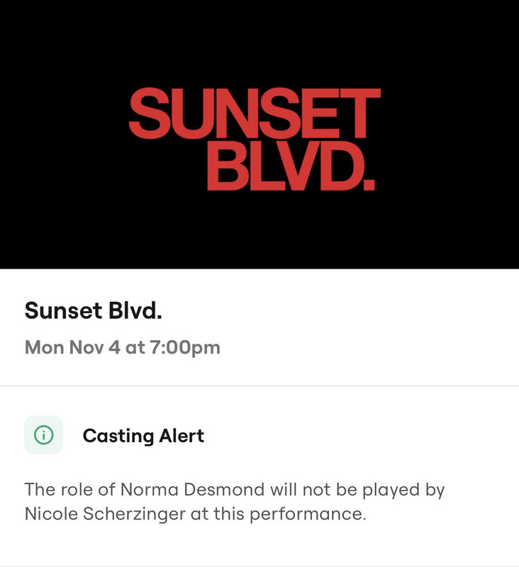 SUNSET BLVD to transfer to Broadway