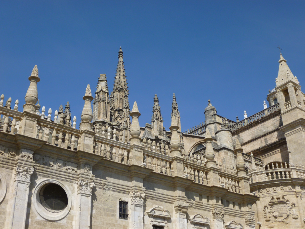 View of the roof.  Grey stone and frills.