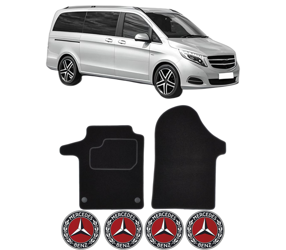 Set Covorase Presuri MERCEDES-BENZ VITO Mixto (Double Cabin) (W447) din 2014-2015, Auto, Material Textil Mocheta, 4 Stickere auto cu MERCEDES-BENZ