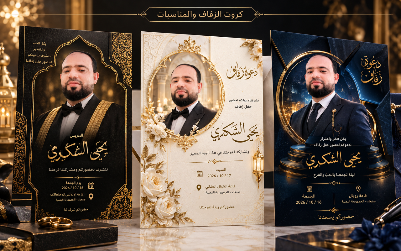 ثلاثة نماذج من تصاميم الزفاف والمناسبات