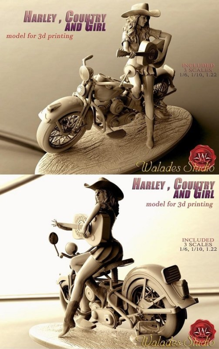 Harley Country and Girl – 3D Print Model