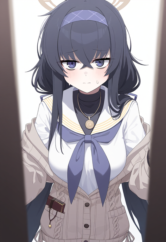 depth of field, 1girl, ui (blue archive), blue archive, {{large breasts}}, best  s-618433547