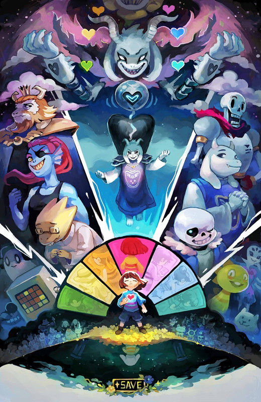 frisk-sans-undyne-papyrus-toriel-and-8-m