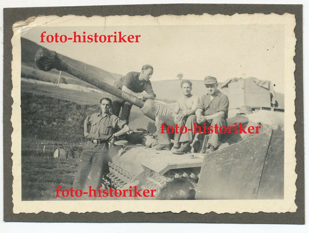 orig Foto Panzer Sturmgeschütz Stug III Ausf G Saukopf DONAR Num