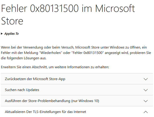 Windows Store Error 0x80131500 Windows Store Error 0x80131500