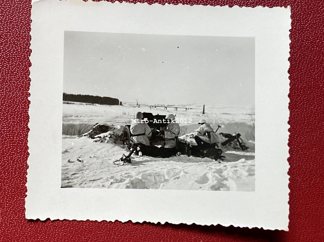 Foto, Wk2, 3,7-cm-PaK 36, Soldaten mit Schneetarn, Snamenskoje (