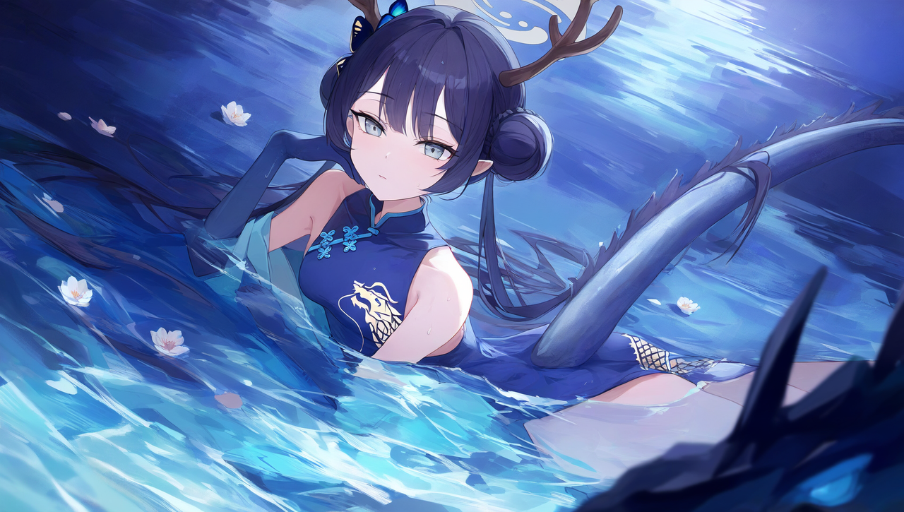 depth of field, 1girl, [kisaki blue archive], monster girl, {{{{dragon girl}}}}, s-1983531927