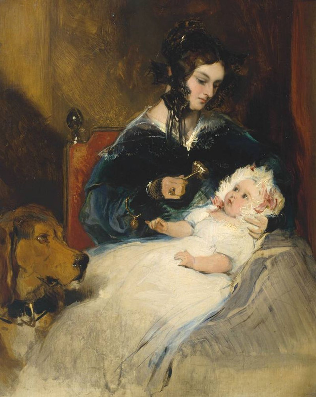 The-Duchess-of-Abercorn-and-Child-by-Sir-Edwin-Henry-Landseer-1802-1873