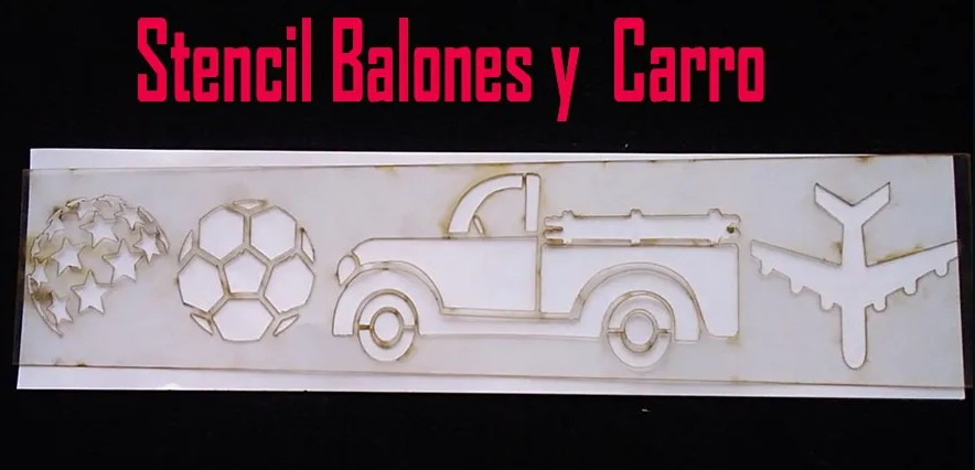 Stencil Plantilla balón Carro avión Para estarcido en Artes