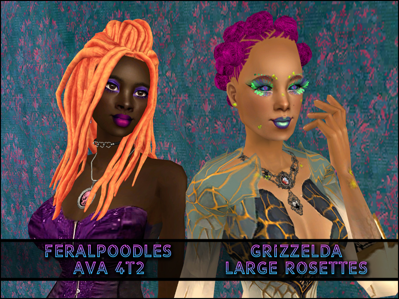 Feralpoodles Ava & Grizzelda Large Rosettes hair preview